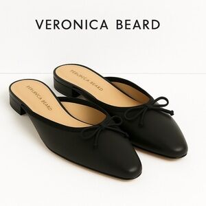 Veronica Beard Black Leather Flats (Mules)